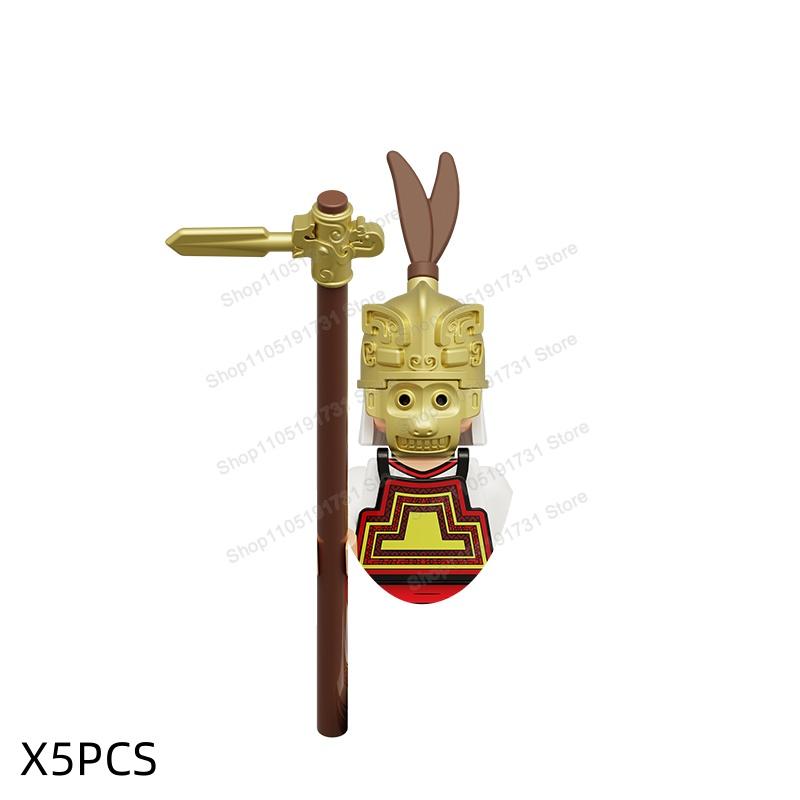 MOC Chinese Soldier Figures Building Blocks Shangzhou Dynasty Qin Dynasty Castle Warrior Knights Army Accessories Bricks Toys