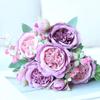 Artificial Persian Rose Bouquets - 5-Head Faux Roses for Home and Wedding Décor