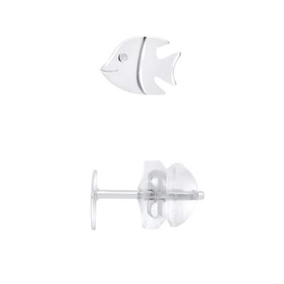 Earrings - LÉA &; ARTHUR - 'FISH' Motifs - 375 White Gold - SILICONOR Stroller System - Child
