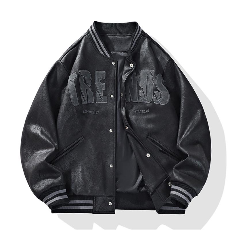 

Men s Plus Size Retro Tie-Dye Suede Fleece Baseball Jacket - Autumn/Winter Casual Outerwear 2XL (140-160 jin)