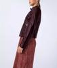 Burgundy Motorcycle Style Decent Jacket Women's Real Soft Lambskin Leather