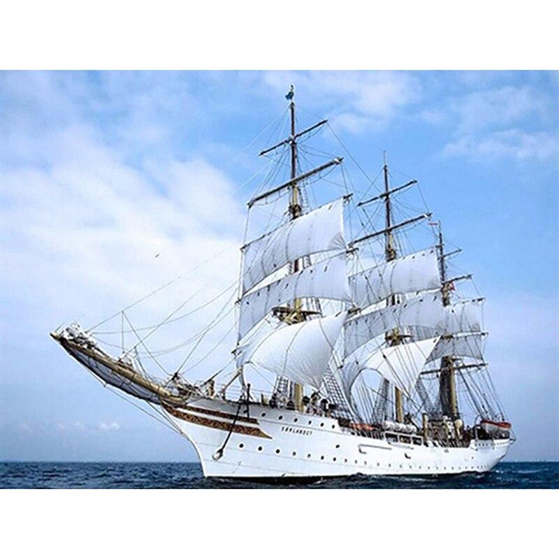 DIY 5D Diamond Painting Sailboat Diamond Embroidery Sea View Cross Stitch Full Round Drill Home Decor Manual Art Gift