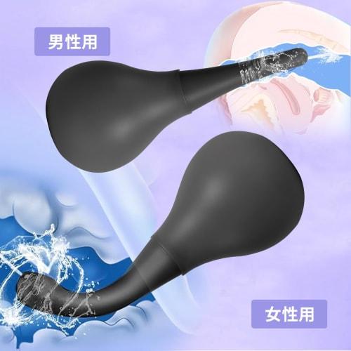 Soxeeh Enema Pump, 300ml Large Capacity, Multi-Purpose Anal Cleansing Device with Backflow Prevention, Manual Pump, Non-Slip Silicone, Unisex (Black)