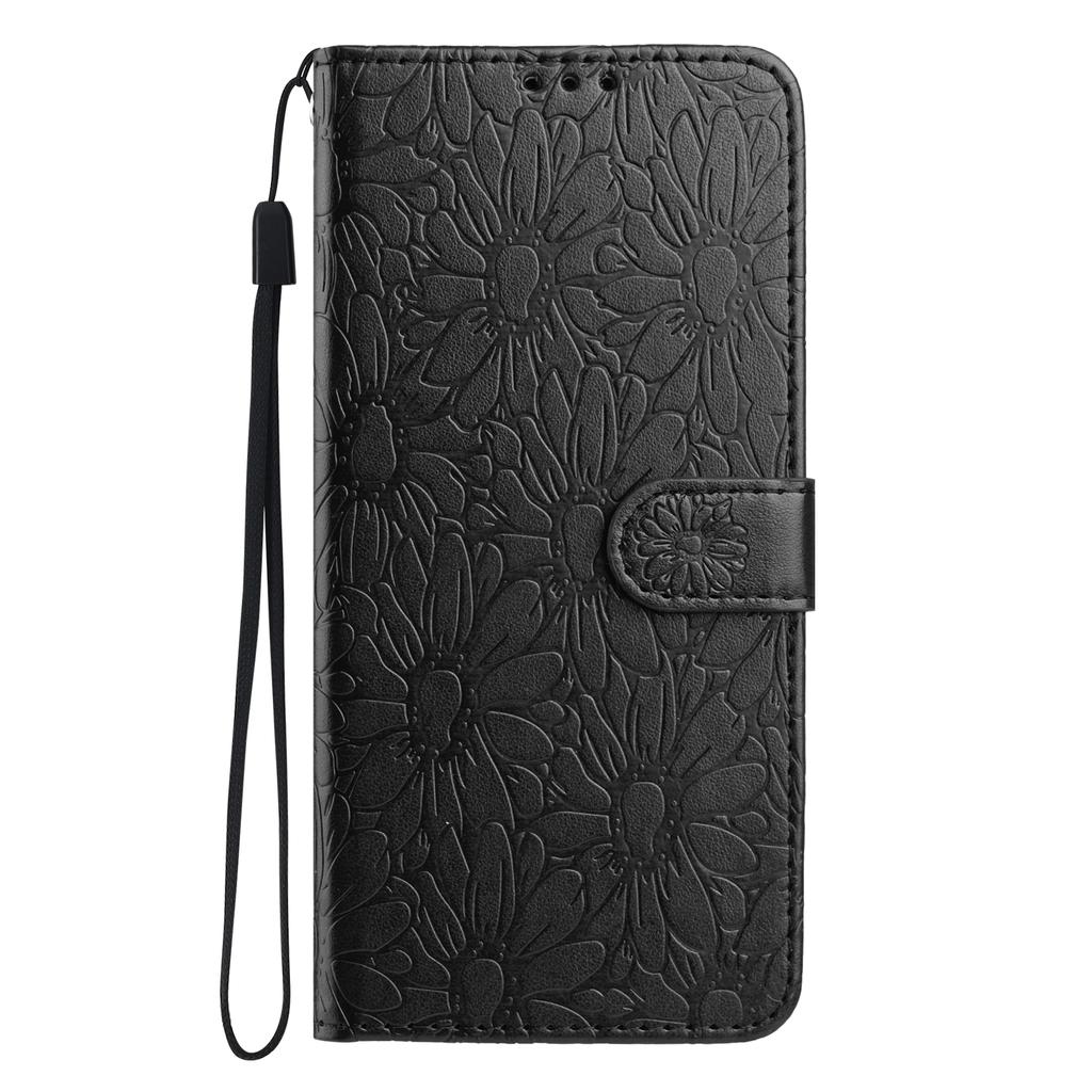 For iPhone 16e Leather Case Daisy Imprint Wallet Stand Phone Protective Cover