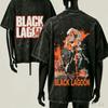 Black Lagoon Washed T-shirt 2026 New Model Personality Clothes Shirt Year Round Clothing Retro Fashion Vintage Loose Gift