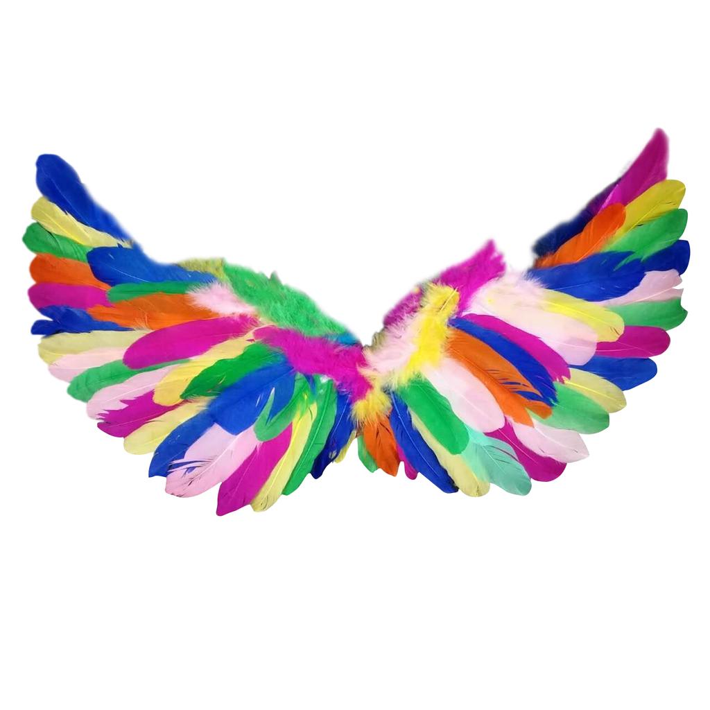 Angel Wings Feather Wings with Elastic Straps Adjustable Halloween Costume Wings for Women Girls Cosplay Fairy Wings