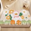 Cartoon Flowers Silk Loop Anti-slip Entrance Doormat