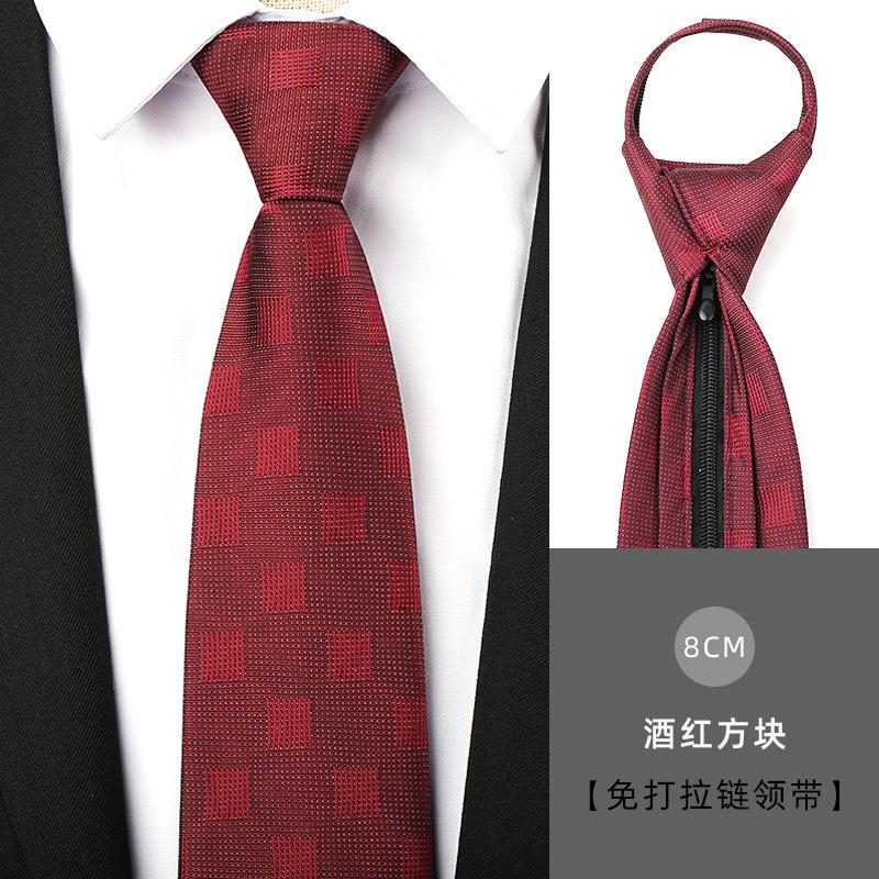 Tie Men'S Dress Business Handsome Blue Strip Zipper Professional Wedding Groom Korean Version Zipper Hand Tie