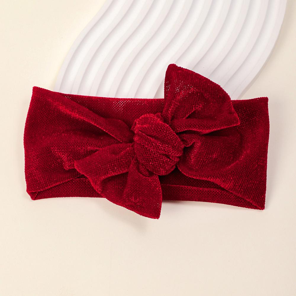 New Solid Solor Children's Hair Accessories Baby Plush Bow Headband Baby Soft and Comfortable Fabric Headband
