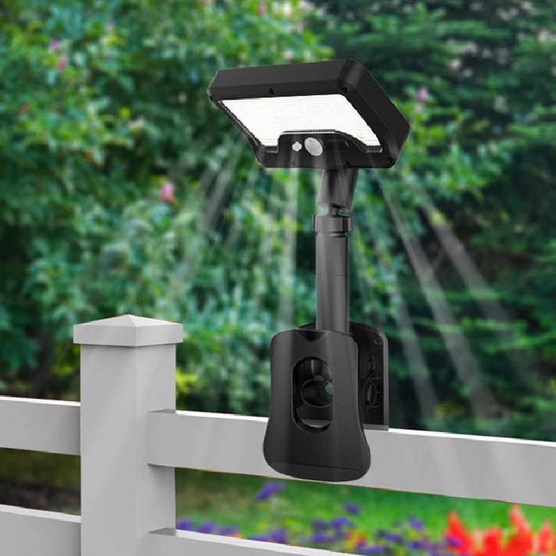 Solar Powered Led Clamp Light For Outdoor Garden Patio Lawn With Motion Sensor