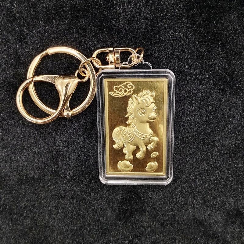 Creative Mascot Zodiac 2026 Year Of The Horse Metal Crafts Car Ornament New Year Souvenir Gift