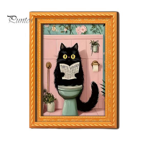 Magnetic Picture Frames for Refrigerator Funny Wooden Fridge Magnets Frame, Retro Cute Cat Pattern Decorative Photos Locker Magnet Photo Holder