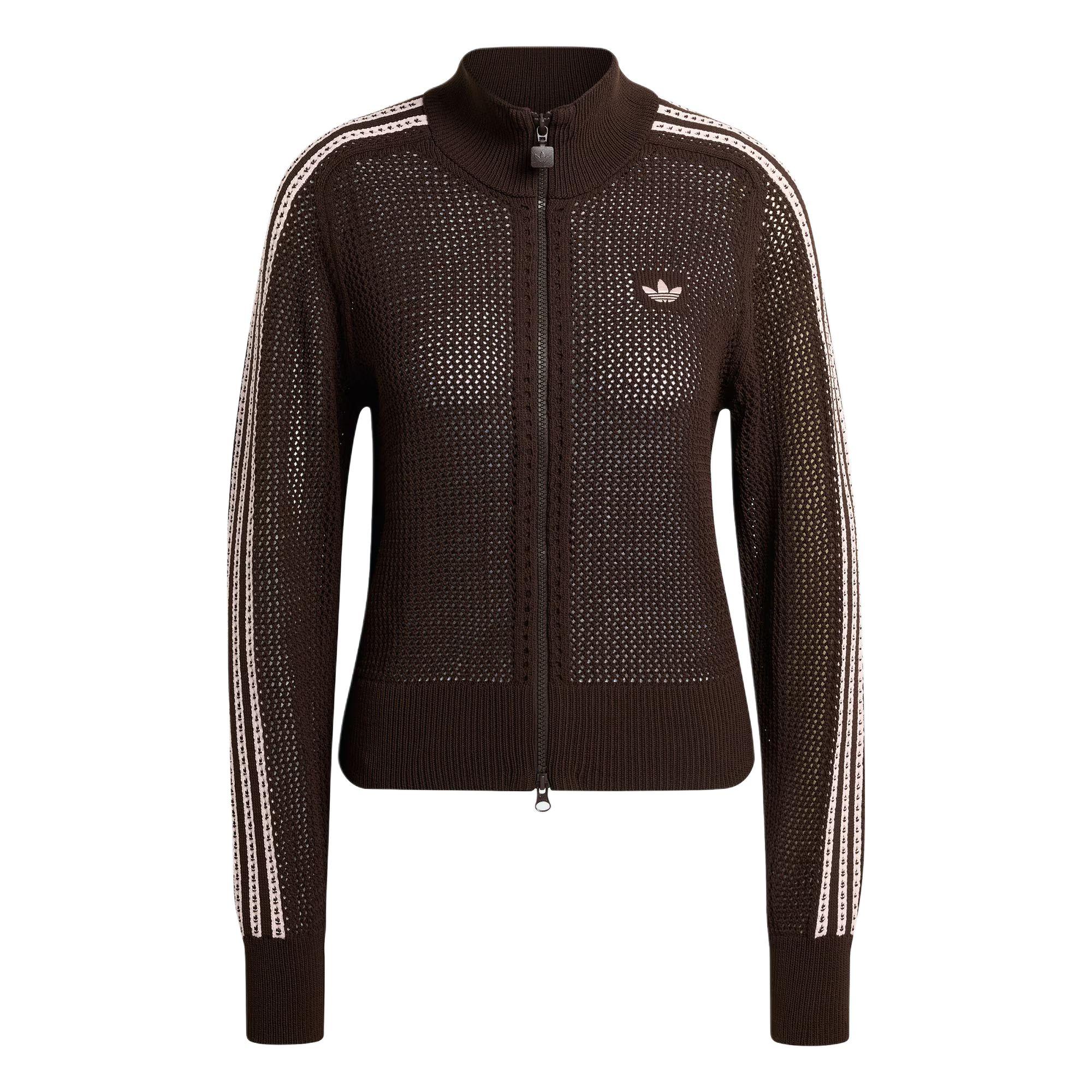 adidas Originals Women s Firebird Crochet Track Jacket Dark Brown KE0202 XS