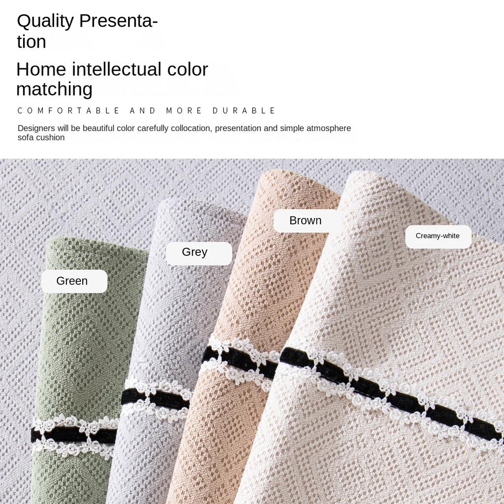 Sofa Cushion Non-Slip Simple Modern Light Luxury Style Leather Cushion for Four Seasons Thickened Fleece-lined Sofa Cover