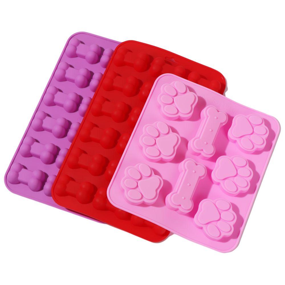 Bone Shape Puppy Dog Paw Handmade Chocolate Baking Mould Ice Cube Tray Silicone Molds Cake Making