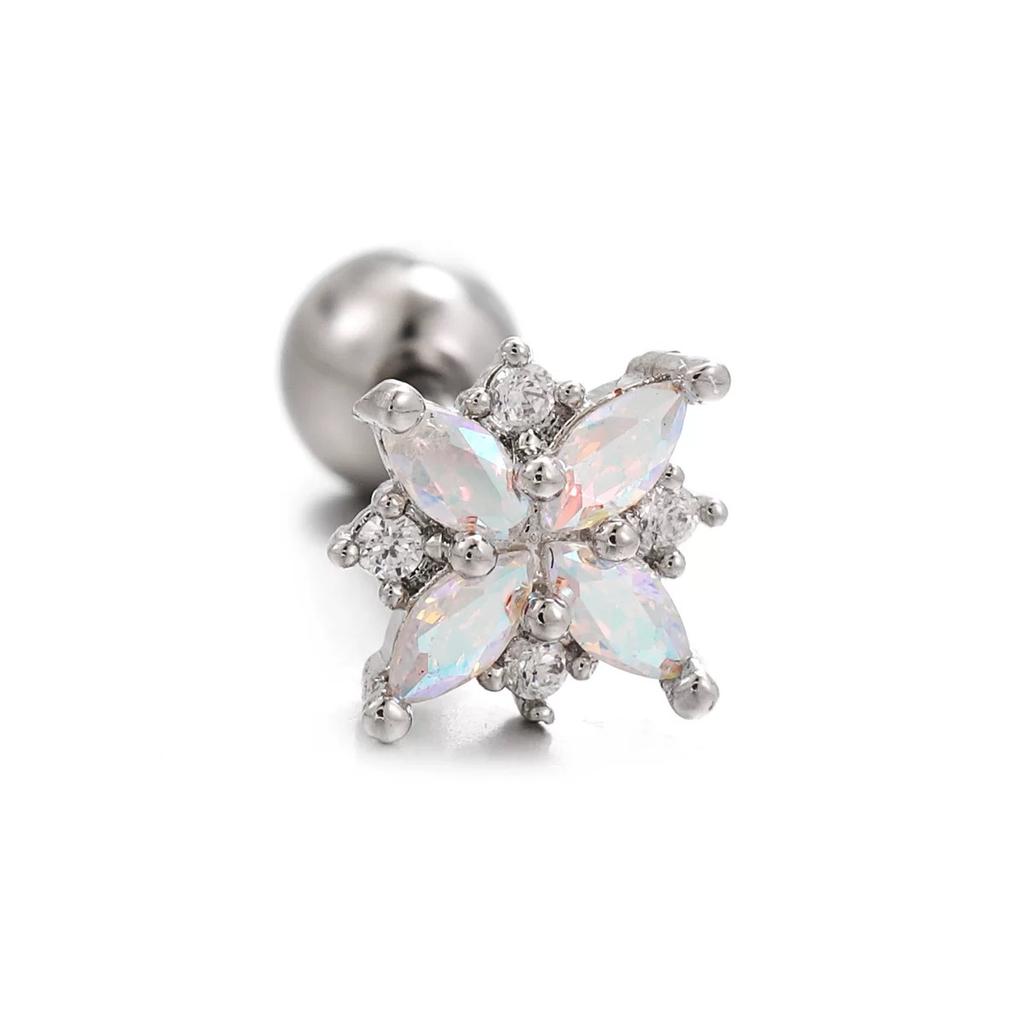 New Design Stainless Steel Zircon Small Stud Earrings Women Geometry Helix Tragus Cartilage Star Earring Piercing Jewelry 1pc