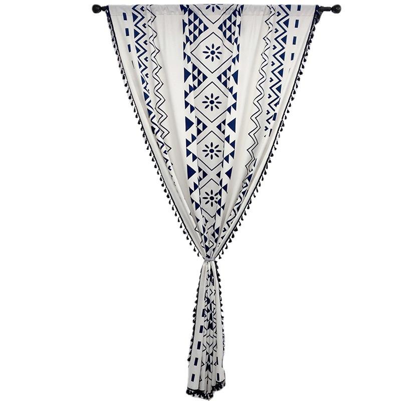 Gardiner Moderna Enkla Bohemiska Europeiska Blommiga Enfärgade Anpassningsbara Färdig Produkt Mörkläggande Sovrum Vardagsrum Balkong