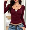 Women Slim Fit Long Sleeve T Shirt For Autumn
