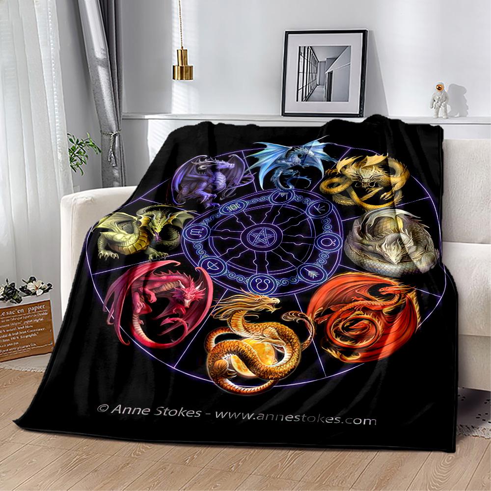 Gothic Style Blanket Warmthful Decor Perfect for Seaside Office Chair Livingroom Four Seasons Multipurpose Playful Design