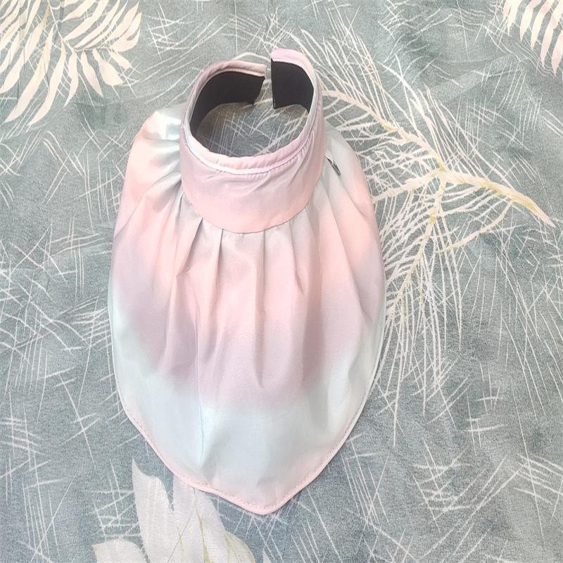 Empty Top Sun Protection Hat Female Summer Gradual Change Color Vinyl New Shell Hat UV Protection Sun Hat