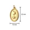 18K Gold-Plated Stainless Steel Necklace with Natural Stone Star, Moon & Sun Pendant