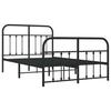 Metal Bed Frame with Headboard and Footboard Black 120x200 Cm