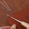 16PCS Leather Sewing Kit with Waxed Thread Leather Needle Sewing Awl Thimble Leather Working Tools