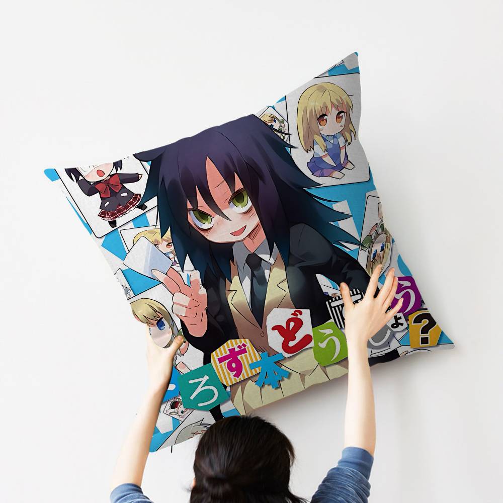Anime W-Watamote Kuroki Tomoko Pillow Cushion Cover Pillowcase Living Room Sofa Home Decor Customized