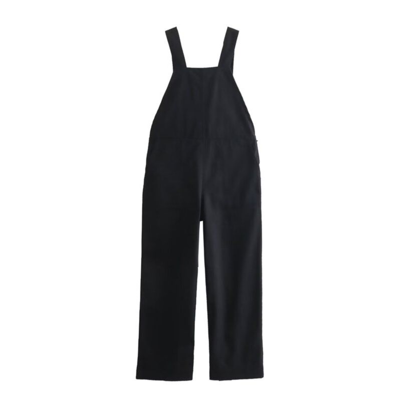 Fashion Style 2024 Spring New Arrival Women's Clothing Stylish Black Wide-Leg Working Bib Top Pants 1215837002