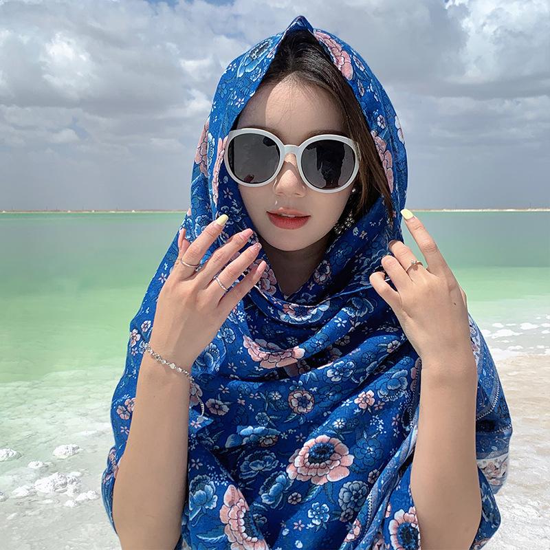 Sunscreen Casual Summer Breathable Cloak Scarf Comfortable Ethnic Style Cloak Seaside Beach Vacation Travel Shawl 180*100cm