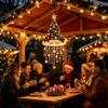 Christmas Indoor Lights LED Warm Glow Funny Festive Santa Hat Farmhouse Chandelier Decorative Lights For  Dining Room  courtyard