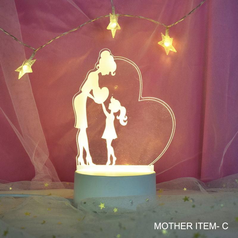 Customize Acrylic 3D Illusion LED Warm White Night Light for Living Room Kids Bedroom Decorative Lamp with USB Power