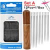 48/12Pcs Blind Sewing Needles Elderly Big Hole Stainless Steel Self Threading Needles Hand Sewing Embroidery Needle Accessories