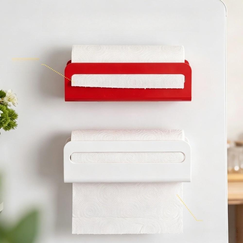 Magnetic Tissue Box Kitchen Fridge Side Storage Box No Drill Household Hand Towel Box Upside Down Tissue Rack
