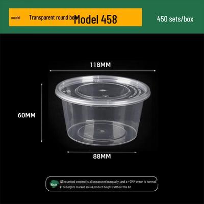 ZISIZ Bols Ronds Transparents Jetables pour Préparation de Repas avec Couvercles