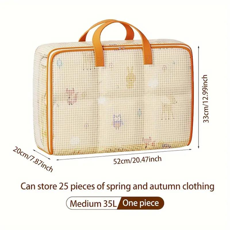 

Foldable Storage Bag PVC Waterproof Transparent Move Storage Bag Large Capacity Household Clothes Quilt Storage Bag Organization