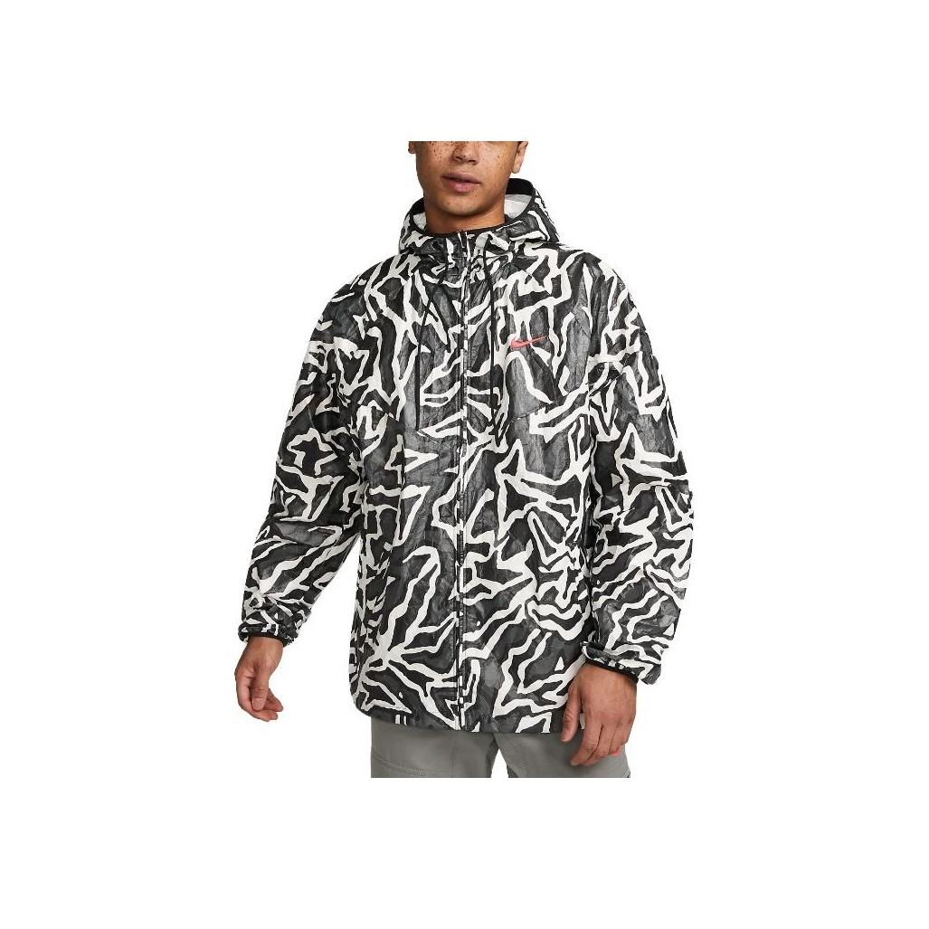 

Nike Full Print Brand Logo Zip-Up Hooded Jacket Men Jackets Multicolor DX0035-060 L