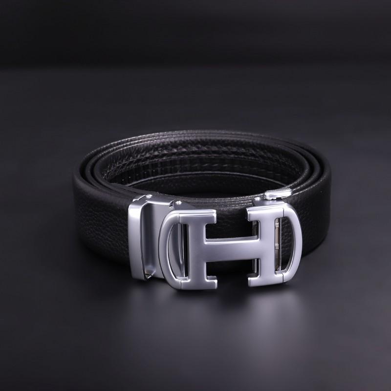 

Belt Men s Retro H-buckle Black Middle-aged Dad s Trouser Elderly High-end H-shaped 125cm