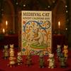 Medieval Cat Advent Calendar 24-Day Countdown Seasonal Advent Calendar Christmas-themed Decoration Kid Room Decor