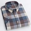 Camicia da Uomo in Cotone Oxford di Alta Qualità a Maniche Corte per l'Estate Comfort Traspirante Classica Tinta Unita a Quadri Business Tempo Libero