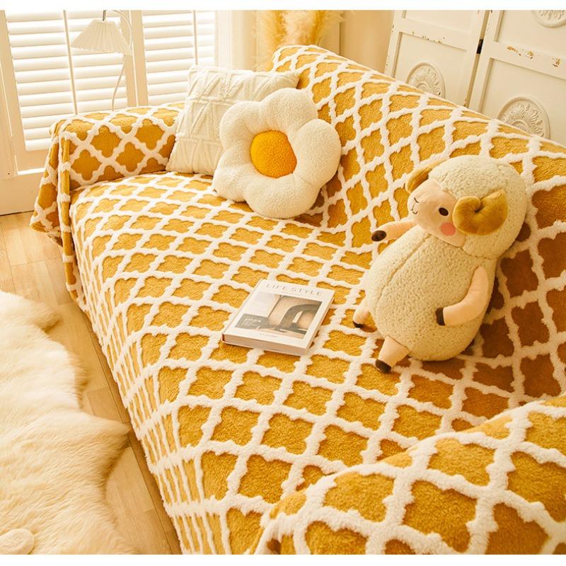 

Плюшевый чехол для дивана-полотенца, не царапающий чехол для дивана, зимняя подушка для дивана, стиль Ins, универсальный нескользящий чехол, одеяло, полотенце для дивана 180*130cm