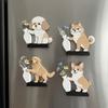 Kreativer Cartoon-Hunde-Kühlschrankmagnet Niedlicher Haustierhaar-Sammler Kühlschrankmagnet Vase Dekor Büro-Dekor