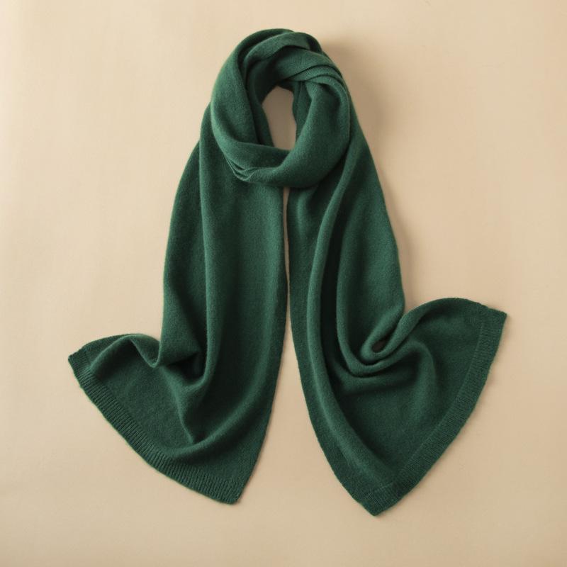 Women's 100% Pure Cashmere Scarf - Autumn/Winter Solid Color, Fashionable & Versatile Knit Shawl