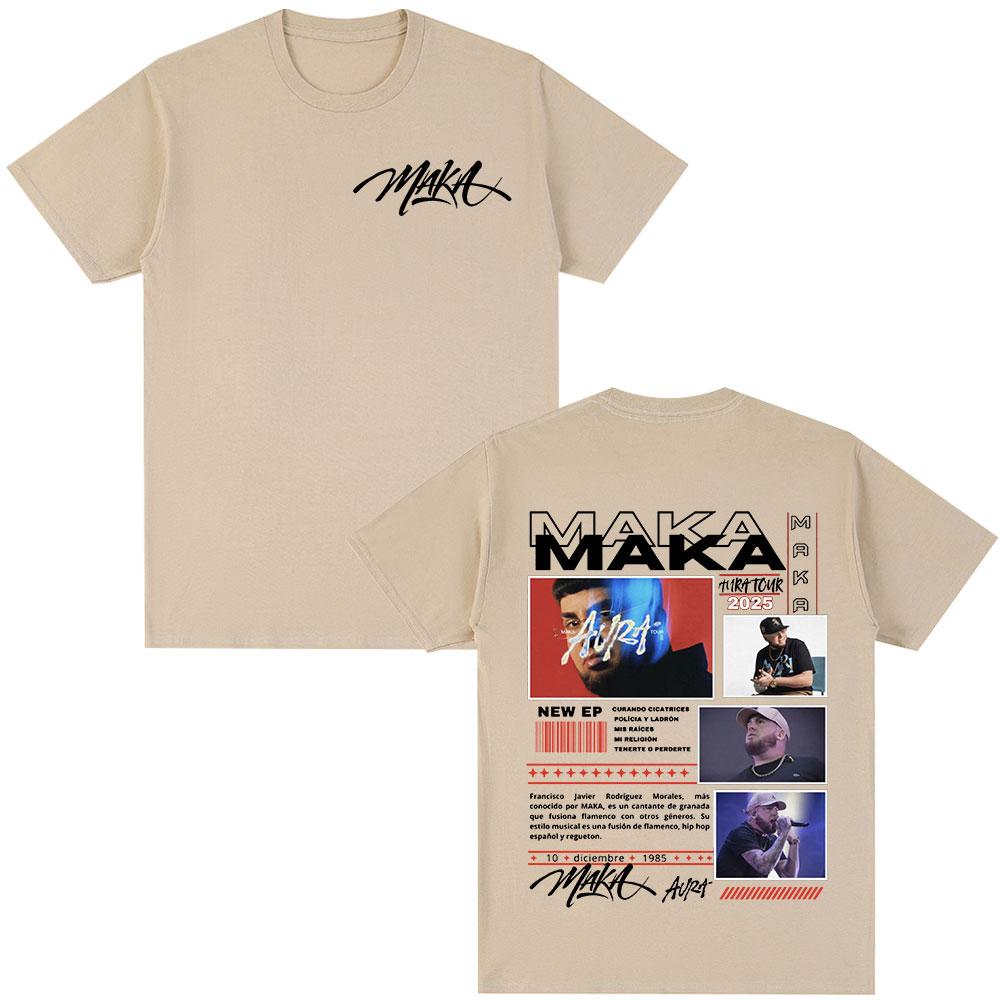 Rap Singer Maka Aura Tour Merch Tshirt Summer Mens Y2K Fashion Luxury Comfortable Quality Oversized Tshirt
