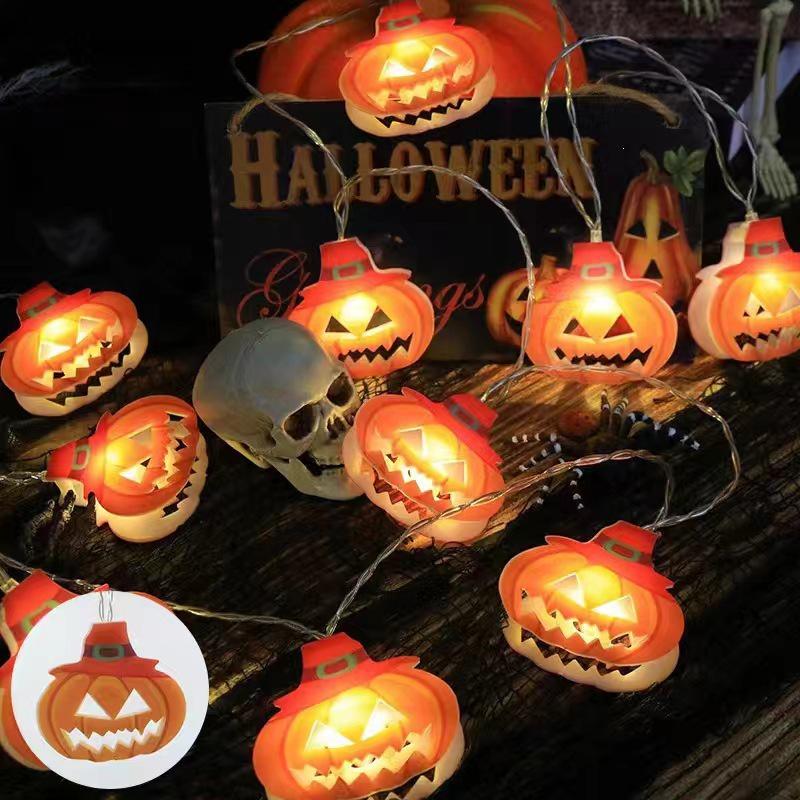 LED Halloween Decorative String Lights: Pumpkin, Ghost, Eye & Skull Battery Lights