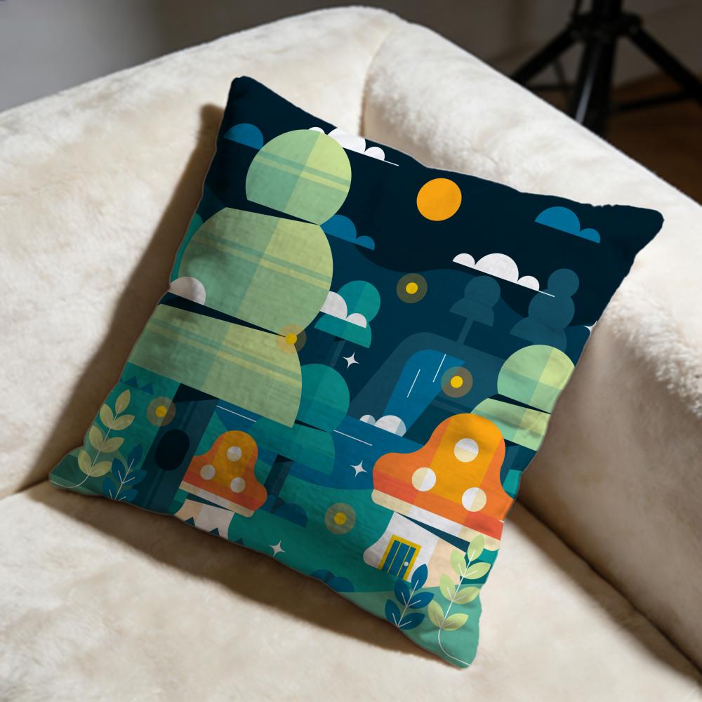 Geometric Landscape Cushion Cover Soft Decorative Pillow Case Suitable for Bedroom Sofa Car Travel Use