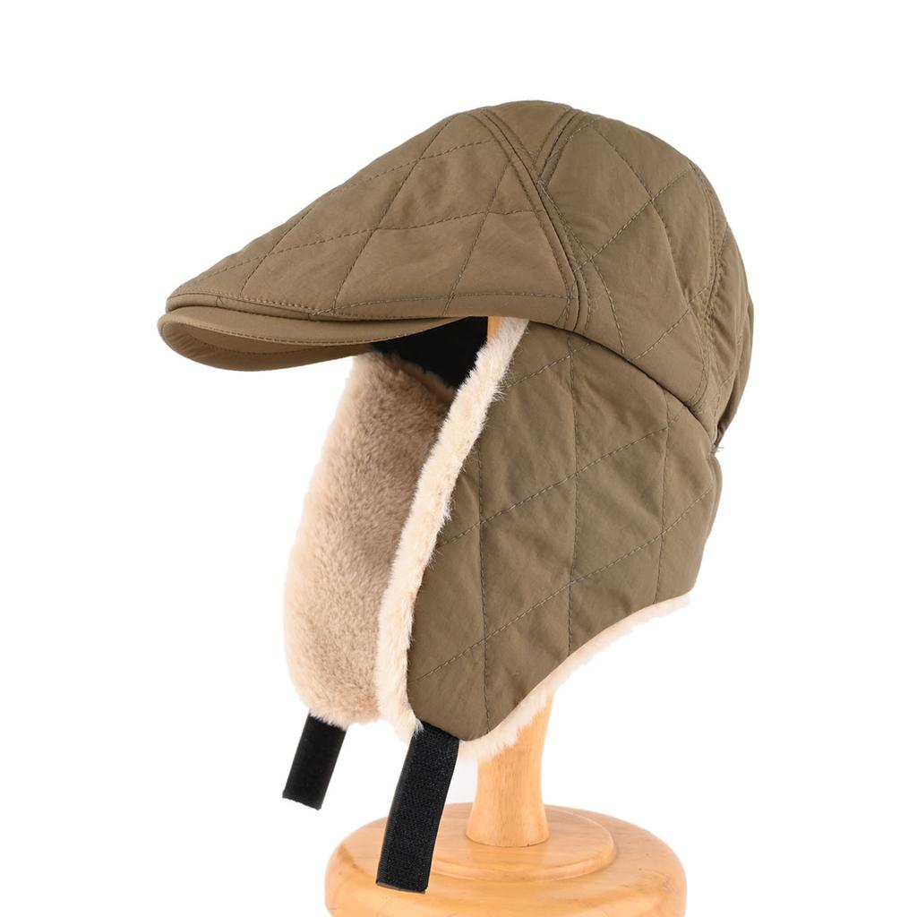 Autumn and Winter Plush Forward Hat, Male and Female Tide Thickened Warm Ear Protection Cotton Hat, Two Wearing Pilot Caps