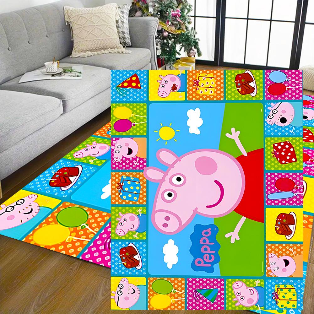 Peppa Pig's Colorful World Floor Rug Office Rug Perfect for Bedrooms Dining Room Outdoor Playrooms Antislip Carpet Office home decor