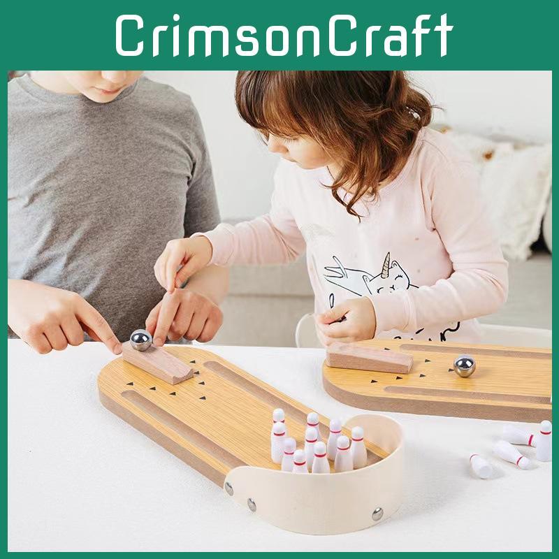 Wooden Mini Bowling Game For Children Family Interactive Puzzle Toy For Kids Room