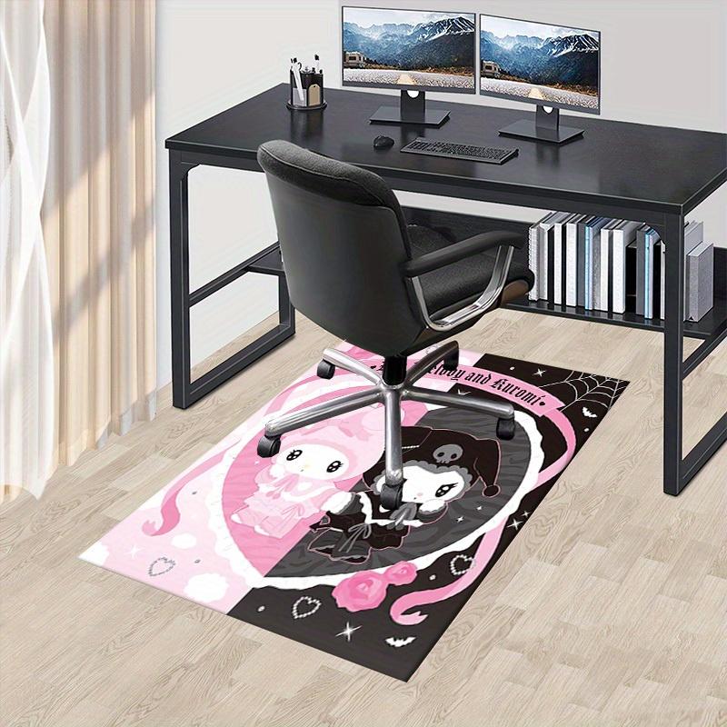 

1pc My Melody and Kuromi Cute Cartoon Character Office Desk Mat Under Chair Rug Gift Universal Anti-Slip Floor Mat for Home Decorative Carpe 60cm by 90cm
